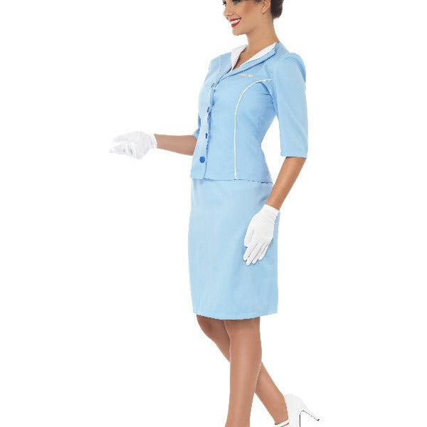 Air Hostess Costume, Blue - Adult Weekender