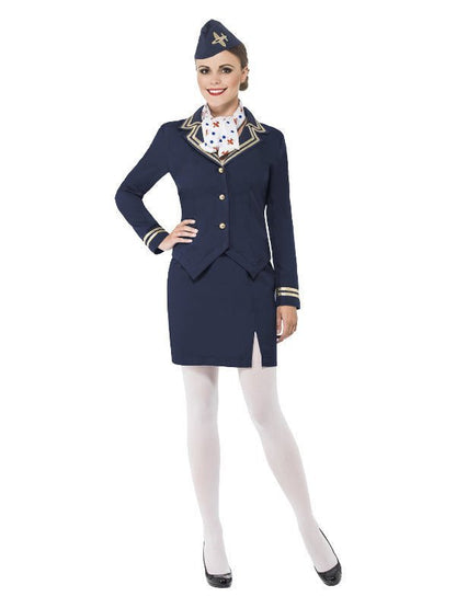 Airways Attendant Costume, Blue - Adult Weekender