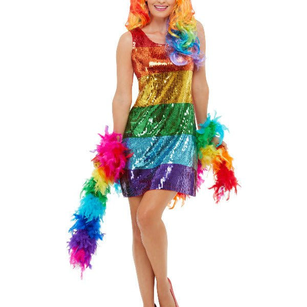 All That Glitters Rainbow Costume, Multi - Coloured - Adult Weekender