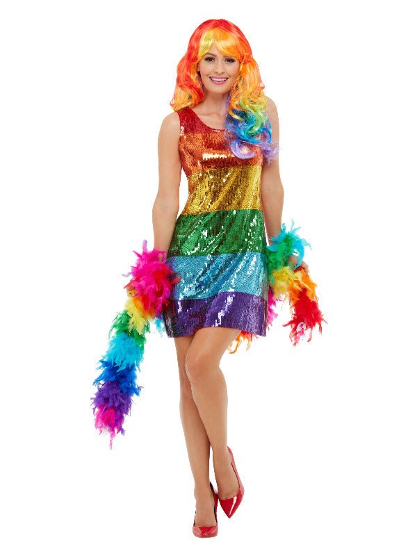 All That Glitters Rainbow Costume, Multi - Coloured - Adult Weekender