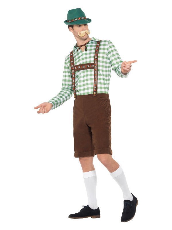 Alpine Bavarian Costume, Green & Brown - Adult Weekender