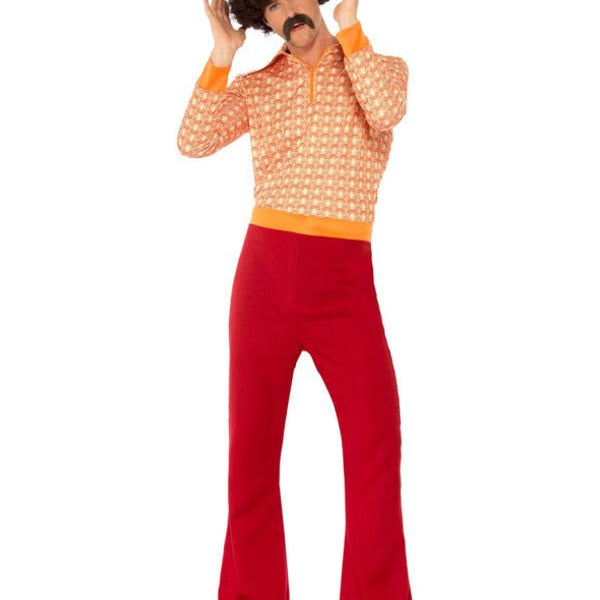Authentic 70s Guy Costume, Red - Adult Weekender