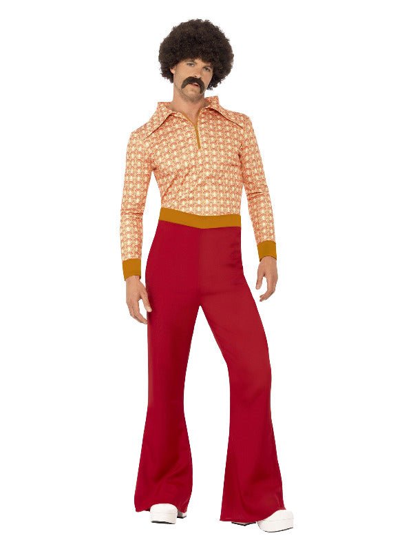 Authentic 70s Guy Costume, Red - Adult Weekender