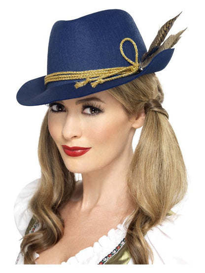 Authentic Bavarian Festival Hat, Blue - Adult Weekender