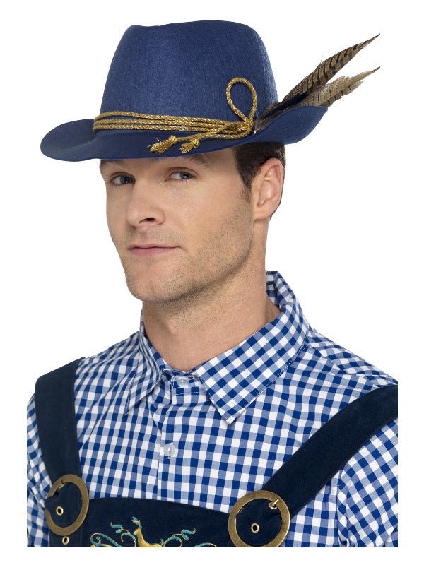 Authentic Bavarian Festival Hat, Blue - Adult Weekender