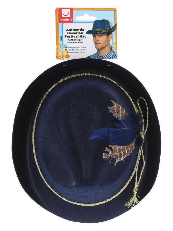 Authentic Bavarian Festival Hat, Blue - Adult Weekender
