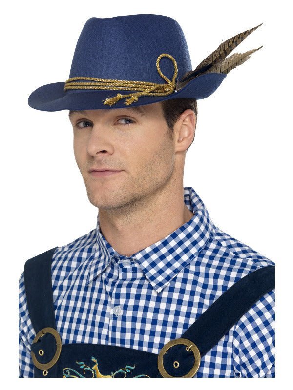 Authentic Bavarian Festival Hat, Blue - Adult Weekender