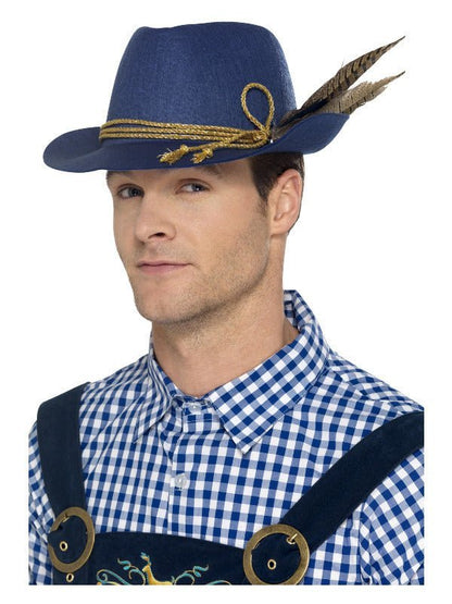 Authentic Bavarian Festival Hat, Blue - Adult Weekender