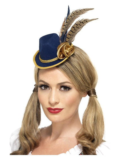 Authentic Bavarian Festival Mini Hat, Blue - Adult Weekender
