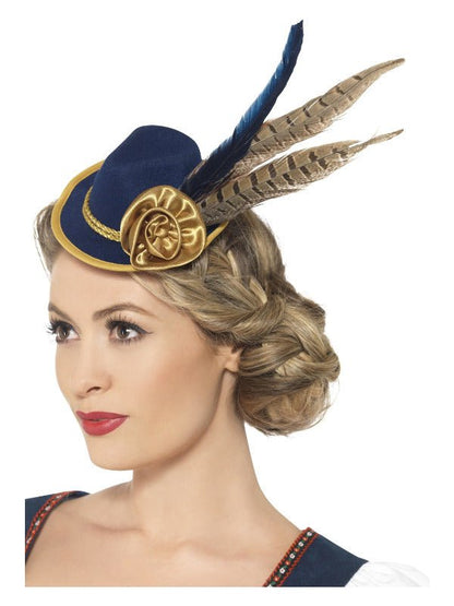 Authentic Bavarian Festival Mini Hat, Blue - Adult Weekender