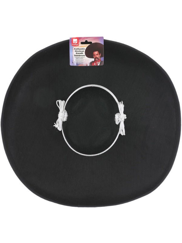 Authentic Mexican Bandit Sombrero, Black - Adult Weekender