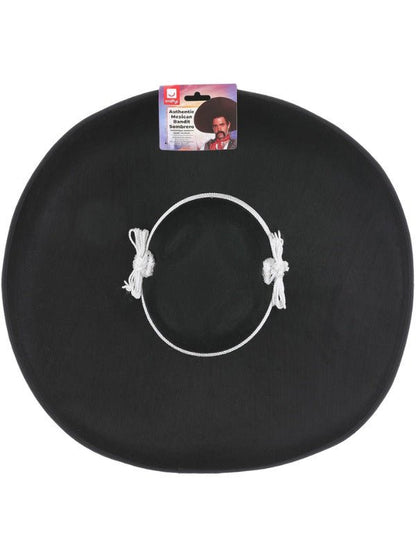 Authentic Mexican Bandit Sombrero, Black - Adult Weekender