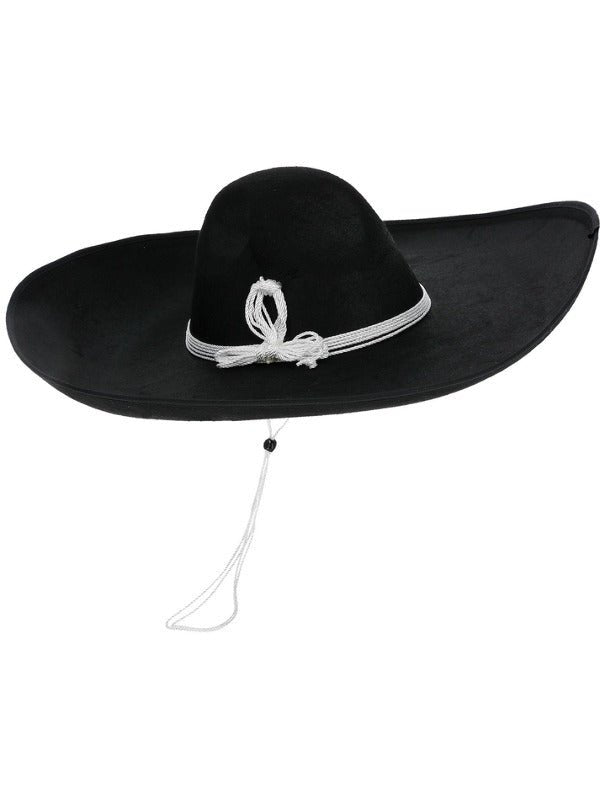 Authentic Mexican Bandit Sombrero, Black - Adult Weekender