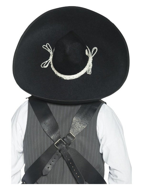 Authentic Mexican Bandit Sombrero, Black - Adult Weekender