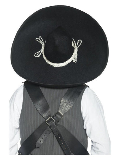 Authentic Mexican Bandit Sombrero, Black - Adult Weekender