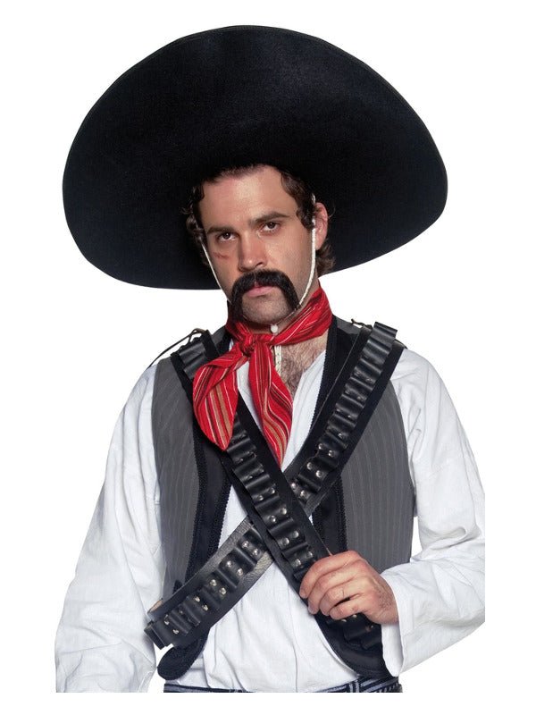 Authentic Mexican Bandit Sombrero, Black - Adult Weekender
