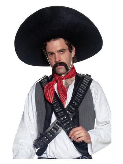 Authentic Mexican Bandit Sombrero, Black - Adult Weekender