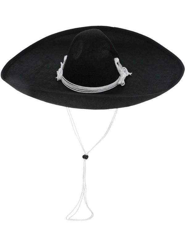 Authentic Mexican Bandit Sombrero, Black - Adult Weekender