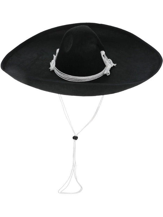 Authentic Mexican Bandit Sombrero, Black - Adult Weekender