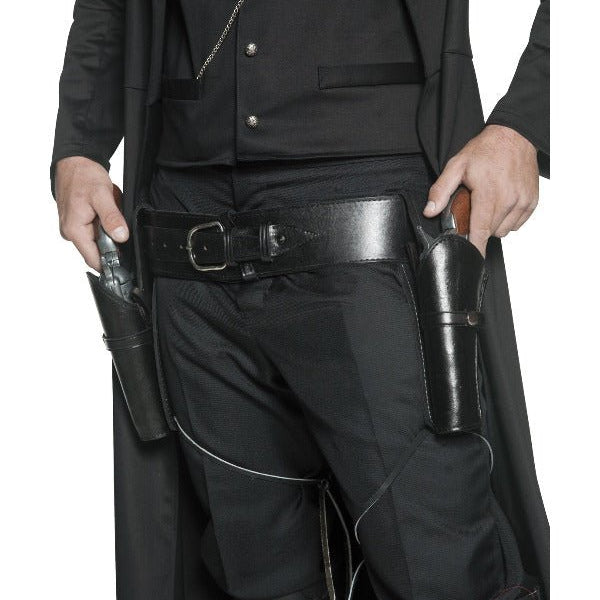 Authentic Western Belt & 2 Holsters, Black - Adult Weekender