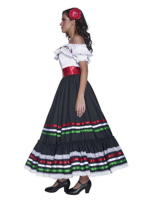 Authentic Western Sexy Senorita Costume, Black &amp; W - Adult Weekender
