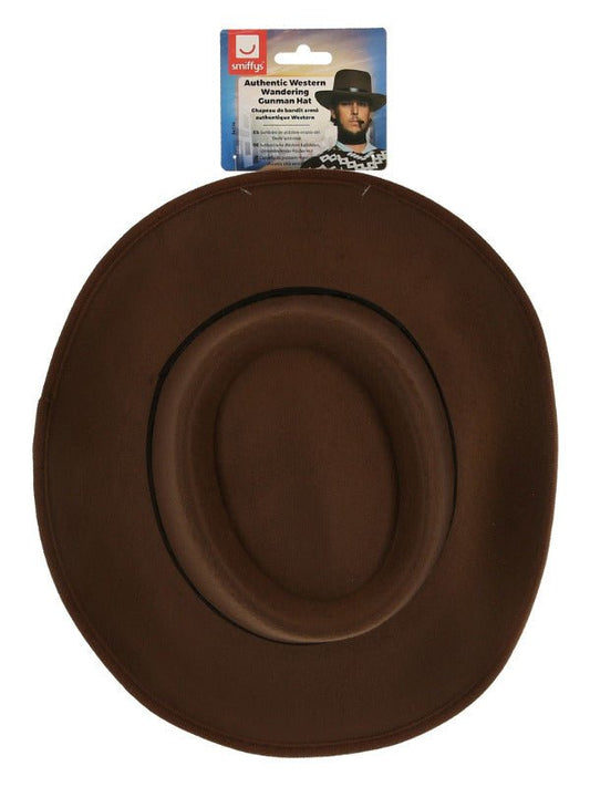 Authentic Western Wandering Gunman Hat, Brown - Adult Weekender
