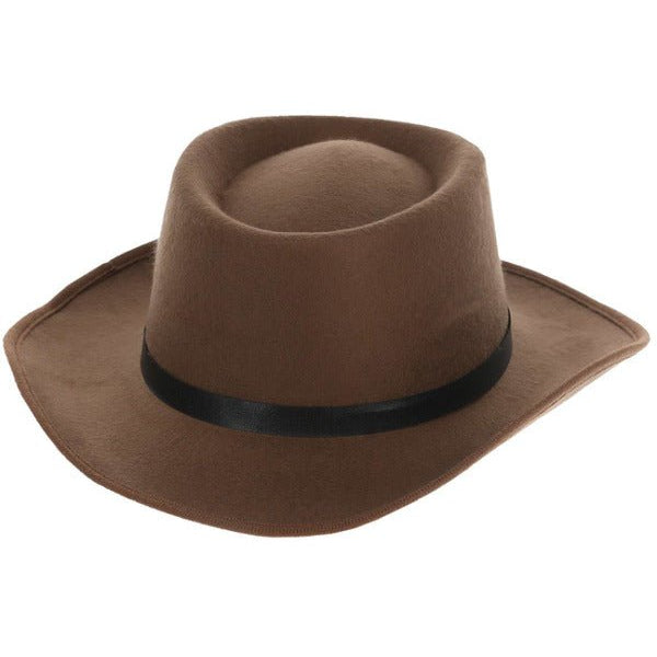 Authentic Western Wandering Gunman Hat, Brown - Adult Weekender