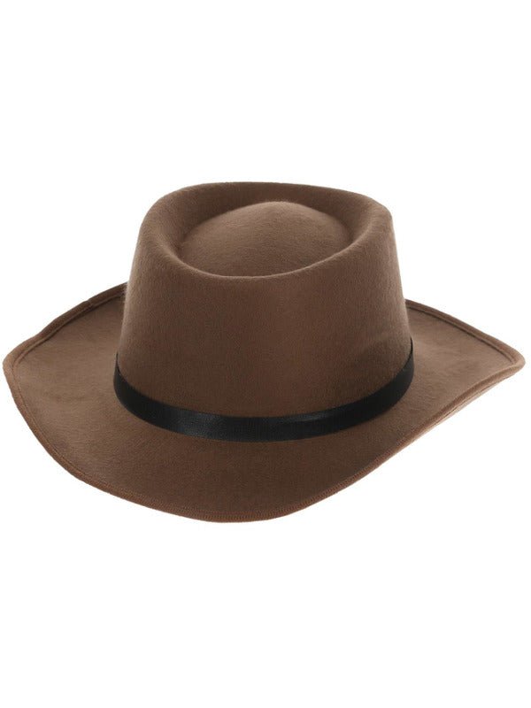 Authentic Western Wandering Gunman Hat, Brown - Adult Weekender