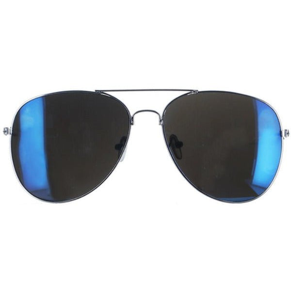 Aviator Specs, Blue Mirror, Silver - Adult Weekender