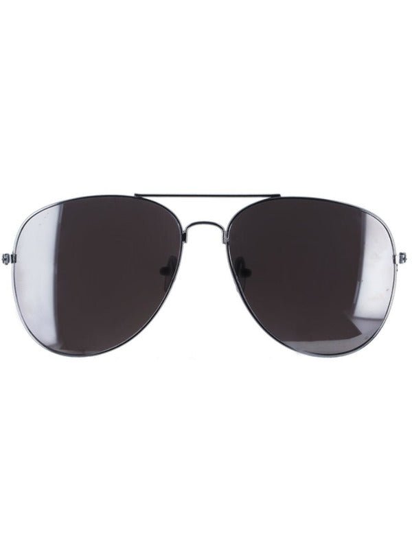 Aviator Specs, Silver Mirror, Silver &amp; Black - Adult Weekender
