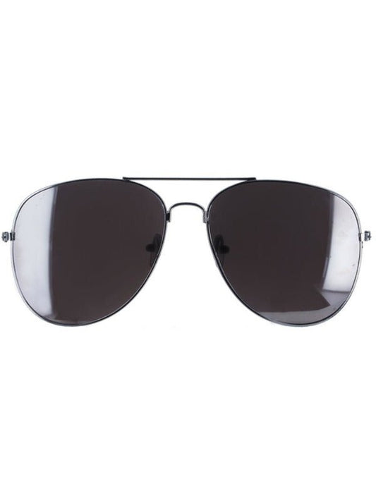 Aviator Specs, Silver Mirror, Silver &amp; Black - Adult Weekender