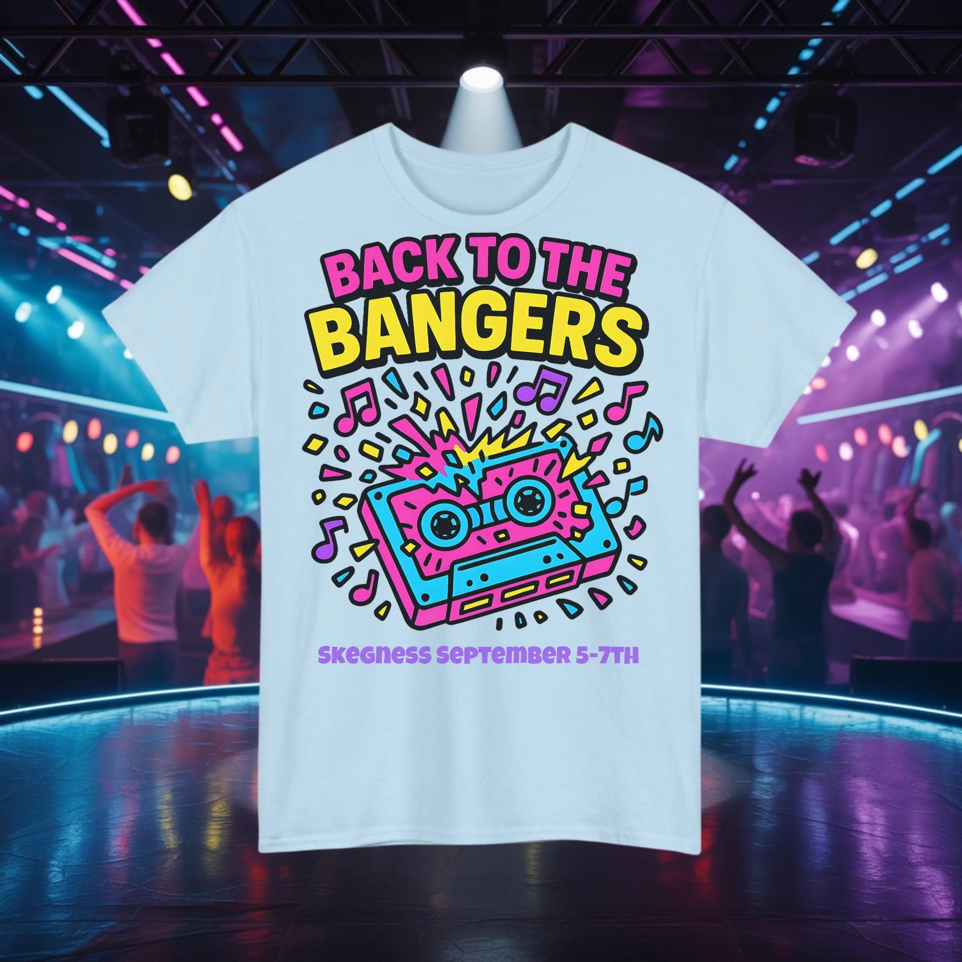 Back to the Bangers - Adult Weekender Front and Back Personalised Unisex Heavy T-Shirt 80s - Adult Weekender