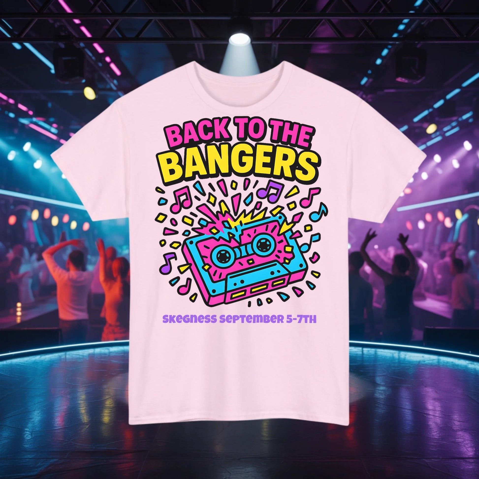 Back to the Bangers - Adult Weekender Front and Back Personalised Unisex Heavy T-Shirt 80s - Adult Weekender