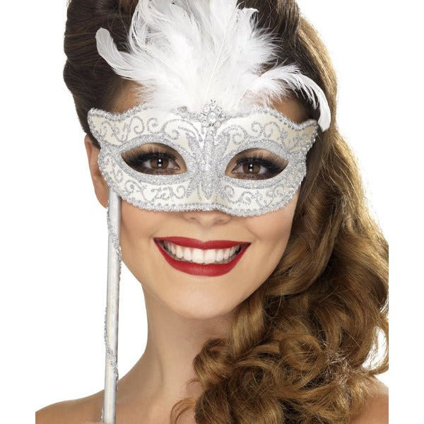Baroque Fantasy Eyemask, Silver - Adult Weekender