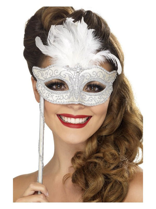 Baroque Fantasy Eyemask, Silver - Adult Weekender