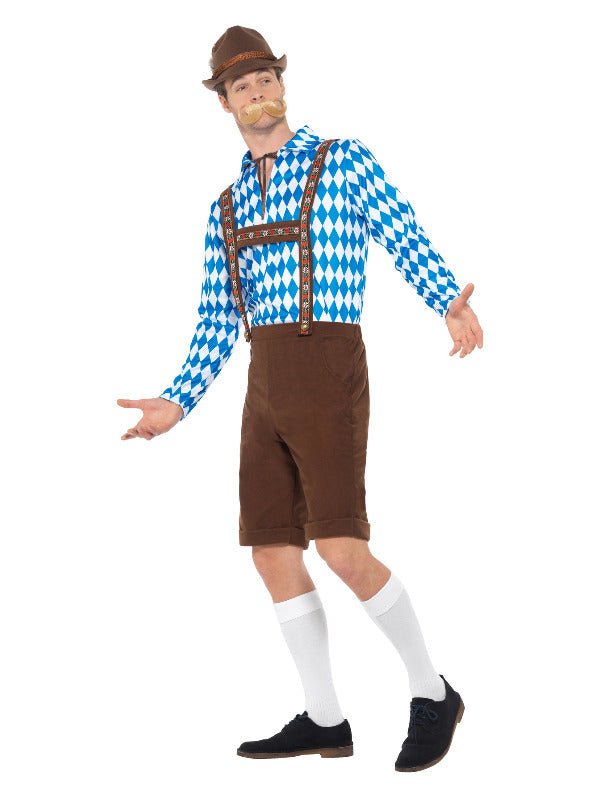 Bavarian Beer Man Costume, Blue &amp; Brown - Adult Weekender