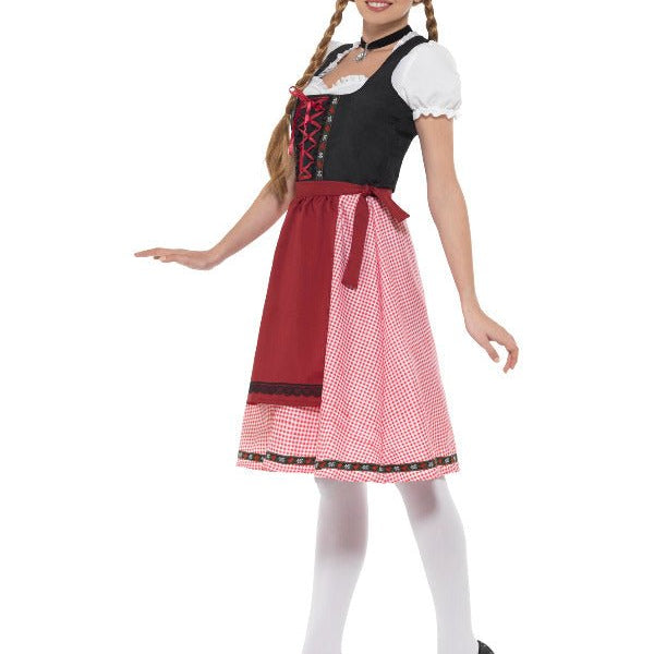 Bavarian Tavern Maid Costume, Red & Black - Adult Weekender
