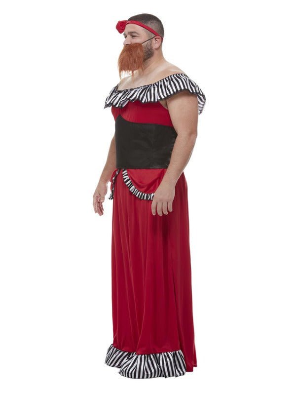 Bearded Lady Costume, Red - Adult Weekender
