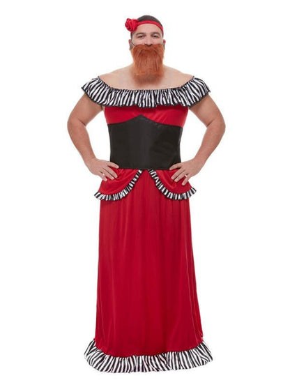 Bearded Lady Costume, Red - Adult Weekender