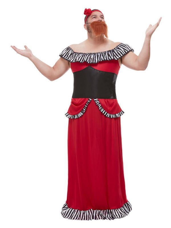 Bearded Lady Costume, Red - Adult Weekender