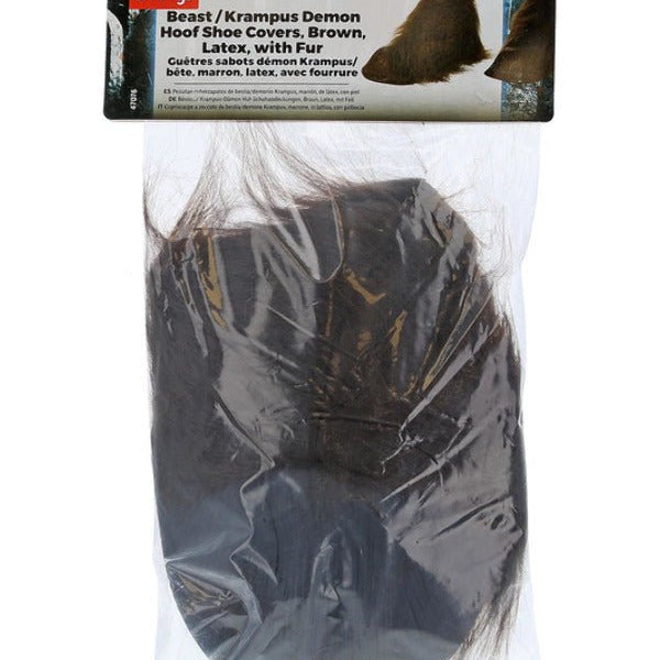 Beast / Krampus Demon Hoof Shoe Covers, Brown - Adult Weekender