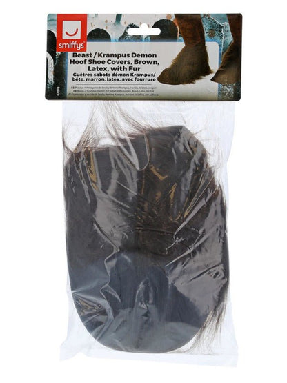 Beast / Krampus Demon Hoof Shoe Covers, Brown - Adult Weekender