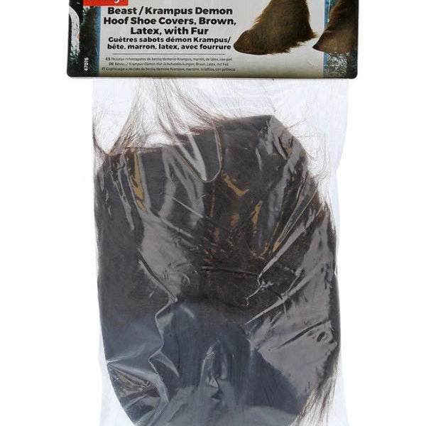 Beast / Krampus Demon Hoof Shoe Covers, Brown - Adult Weekender