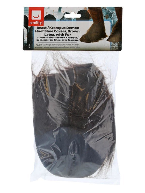 Beast / Krampus Demon Hoof Shoe Covers, Brown - Adult Weekender