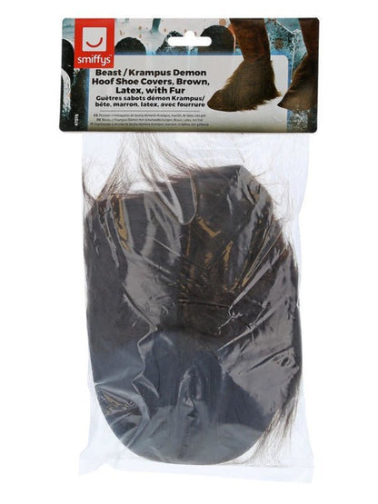 Beast / Krampus Demon Hoof Shoe Covers, Brown - Adult Weekender