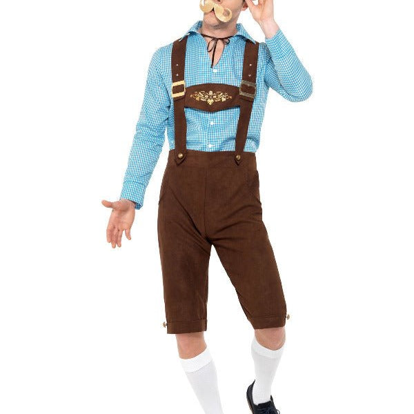 Beer Fest Costume, Blue & Brown - Adult Weekender