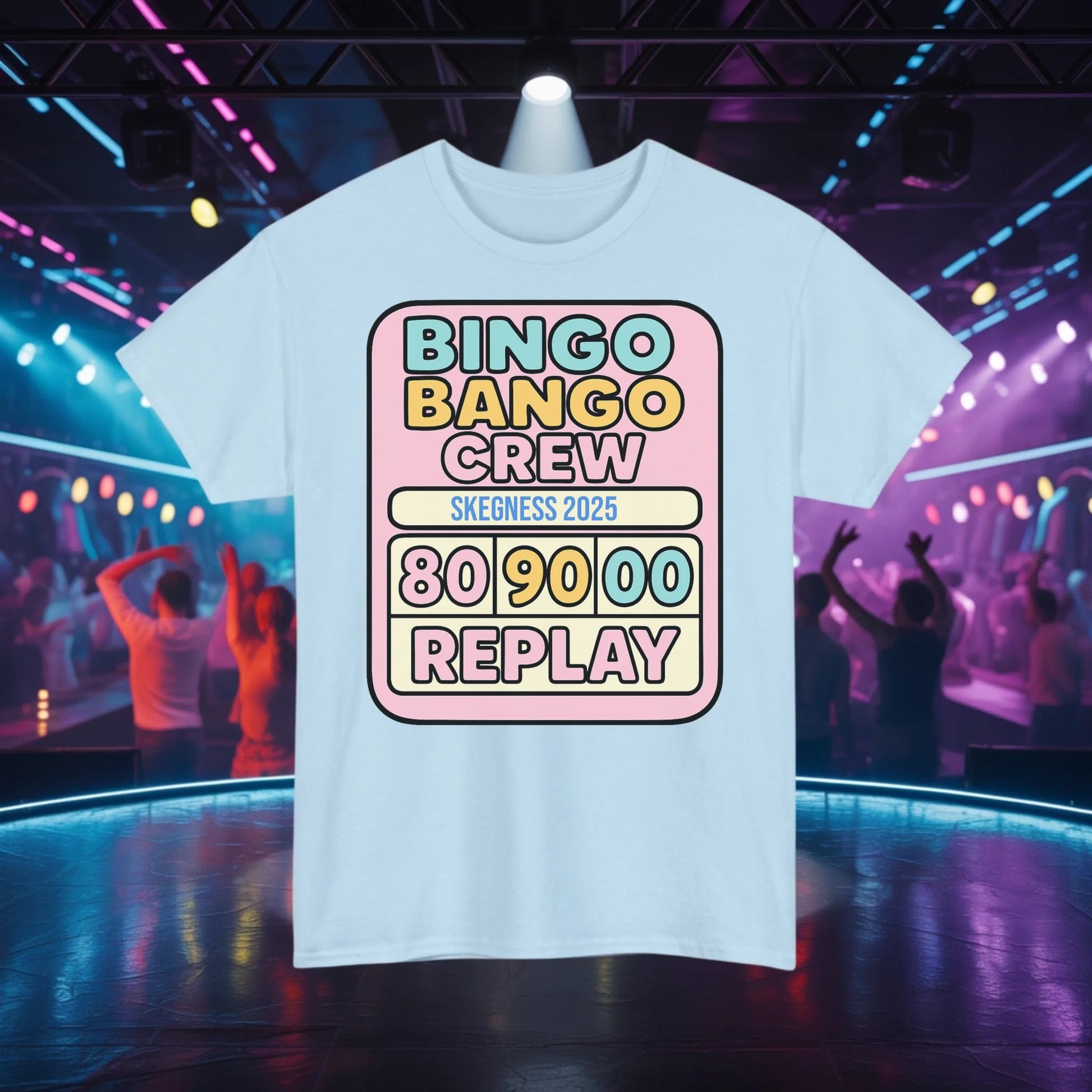Bingo Bango Crew - Adult Weekender Front and Back Personalised Unisex Heavy T-Shirt Replay - Adult Weekender