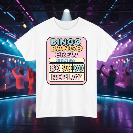 Bingo Bango Crew - Adult Weekender Front and Back Personalised Unisex Heavy T-Shirt Replay - Adult Weekender