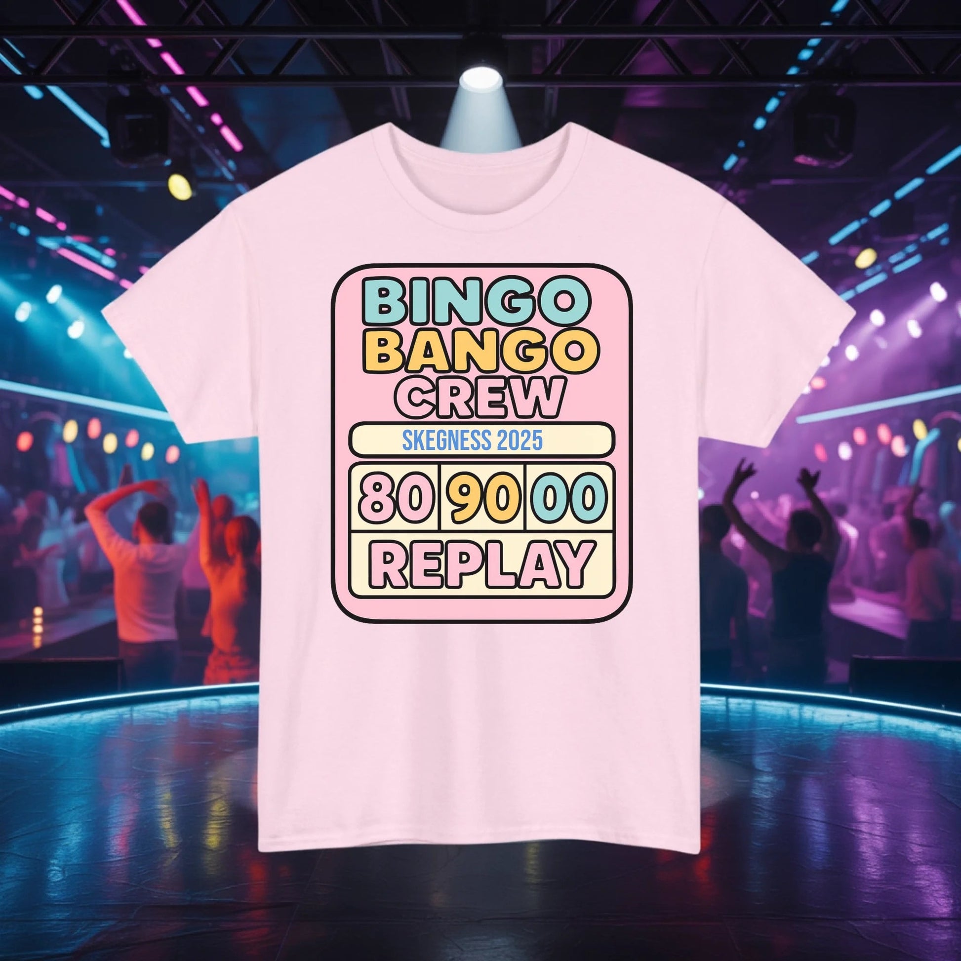 Bingo Bango Crew - Adult Weekender Front and Back Personalised Unisex Heavy T-Shirt Replay - Adult Weekender