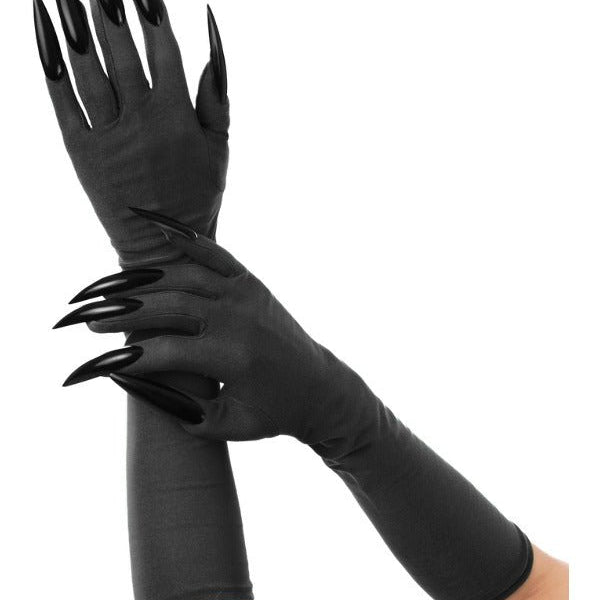 Black Cat Gloves with Black Claws - Adult Weekender